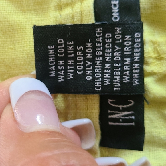 Linen Shorts INC Int'l. Concepts Size 6. Lemon/Lime. Pockets. - Picture 9 of 9